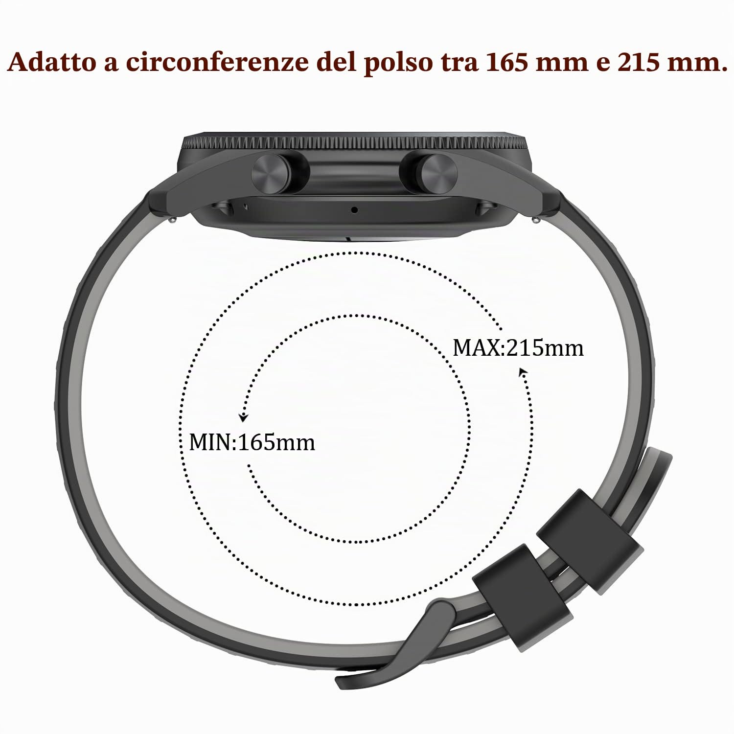EZMVZKU 22mm Cinturino in Silicone per Samsung Galaxy Watch 3 45mm/Watch 46mm, per Amazfit GTR3/3 Pro/GTR4 Cinturino di Ricambio, per Huawei Watch GT runner/GT3 46mm Cinturino Sportivo
