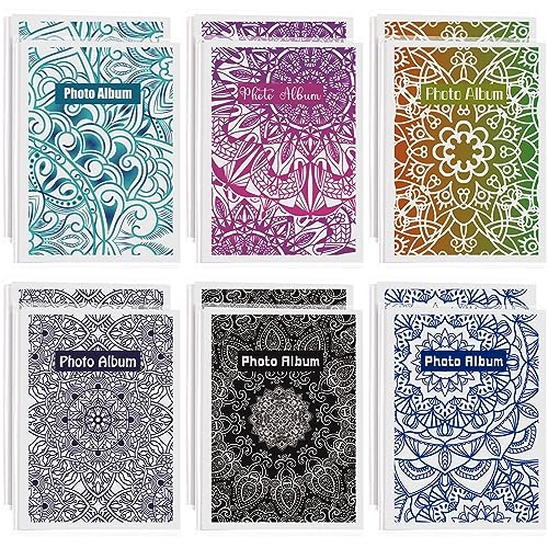 Sinmoe 12 Pcs Mandala Small Photo Album 4x6 Hold 36 Photos Mini Insert Photo Album Book 4x6 Picture with Mandala Pattern Cover for Family Friends Baby Graduation Anniversaries Vacation