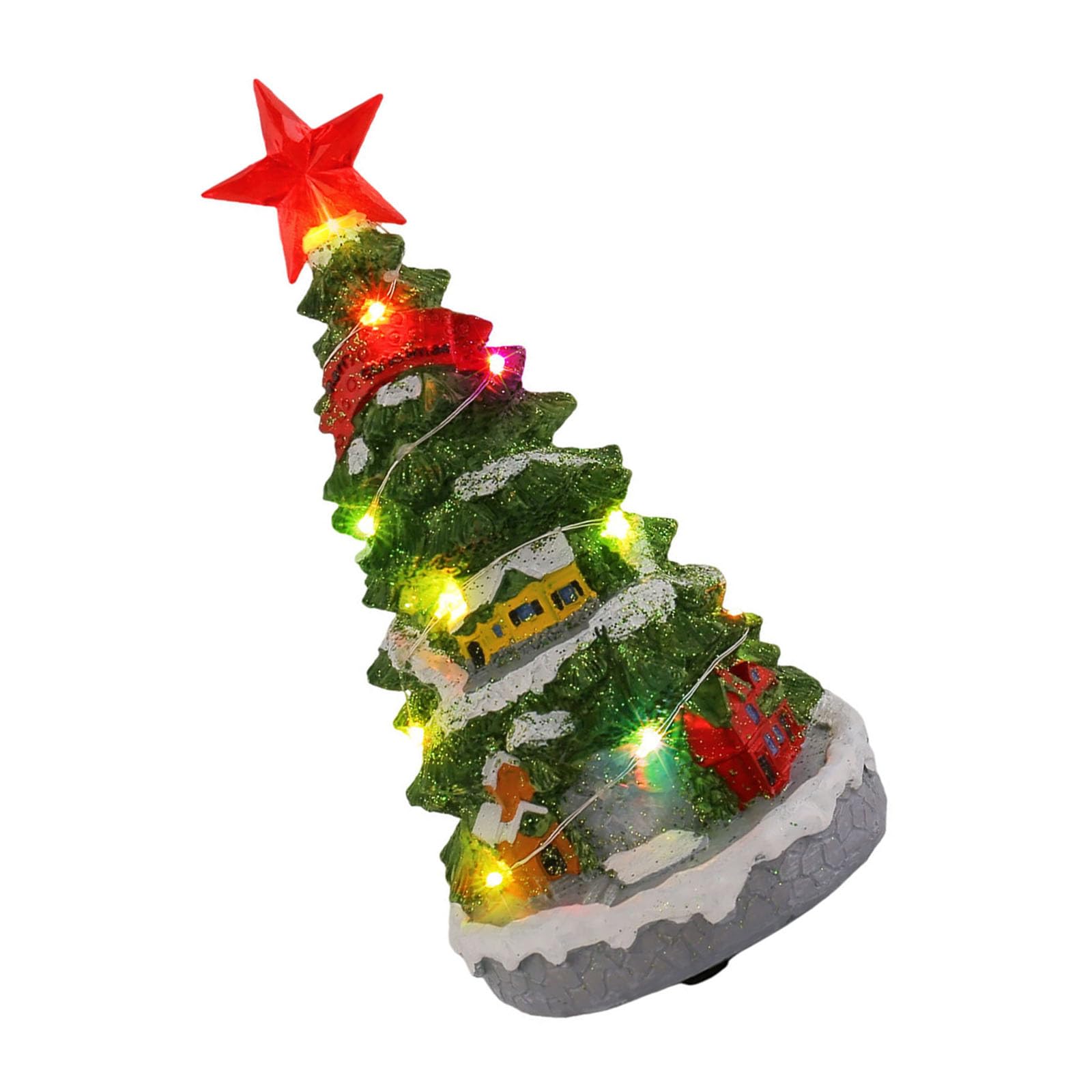 XAGMODSHN Carillon per Albero Natale con luci a LED, Decorazione da Tavolo Natalizia per Donne e Ragazze, Regali Natale per la casa. Carillon Natalizio