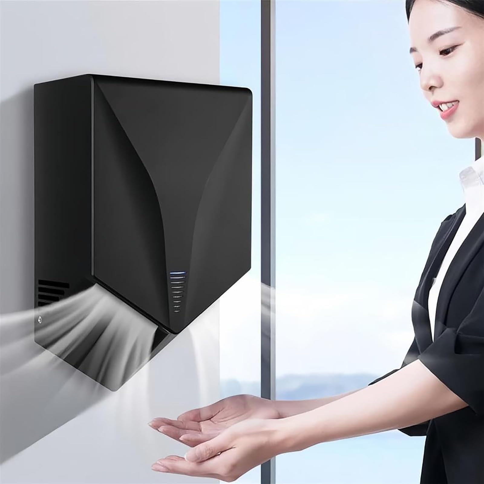 Premium Händetrockner - Elektrisch, Edelstahl Mit Sensorautomatik Und Filter, Automatisches Gerät Für Innenräume Hotel Haus Bad, 6-10 Sekunden Trocknung, Umweltfreundlich Und Effizient(White)