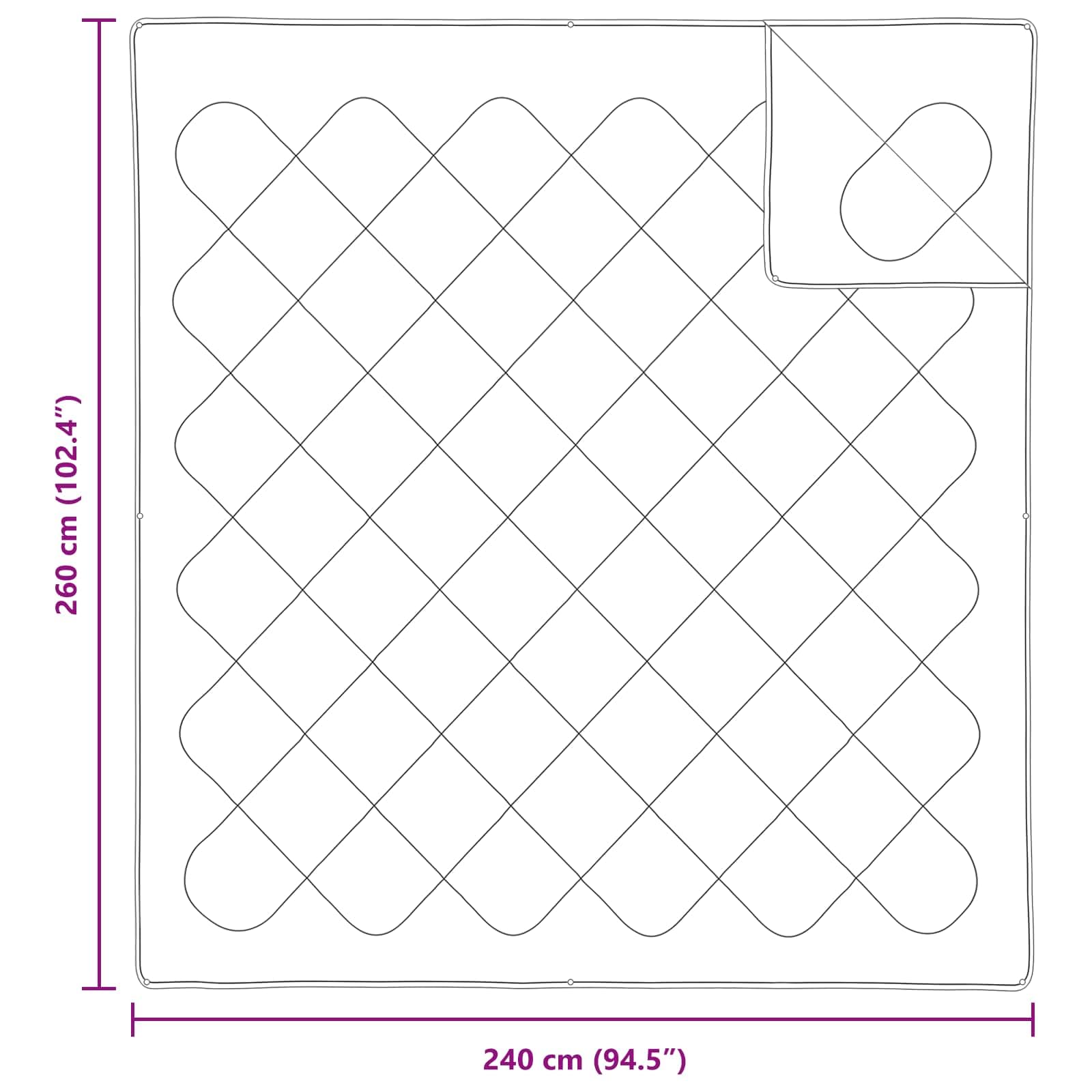 Mikrofaser Decke mit 2 Kissen Weiß 260x240 cm, extra warmes Bettwäscheset mit atmungsaktivem Box-Stitch-Steppdesign, Polyesterfüllung, ideal für Schlafzimmer Deko und kalte Winternächte