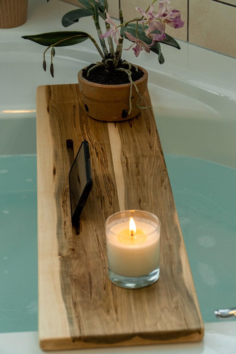 Adjuble Bandeja de bañera (38-40 pulgadas) - Nizer de baño para relajarse, spa, tials, soporte para libros, vino, regalo para los amantes del cuidado personal
