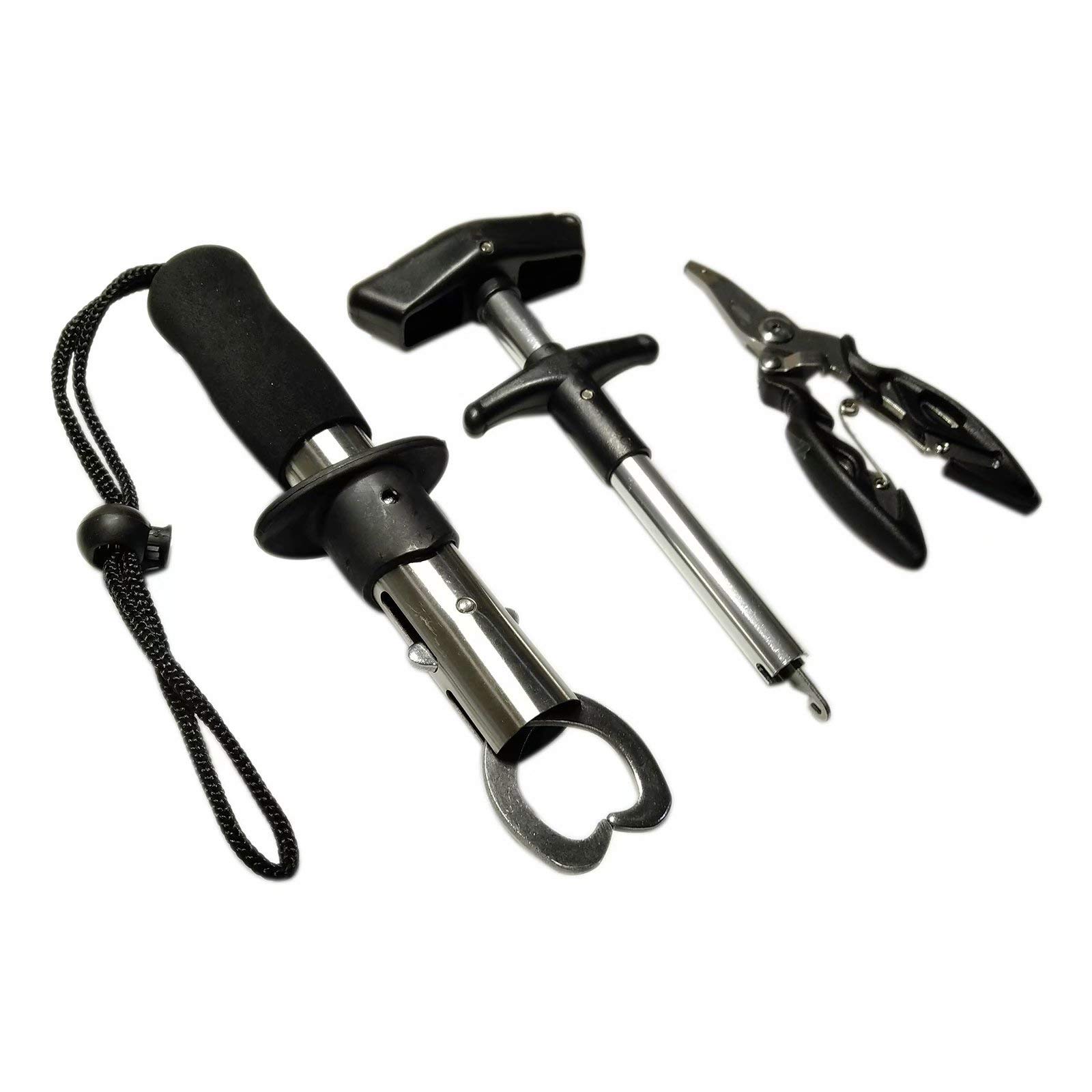 BiaoGan Fishing Braid Line Cutters Pliers with Fish Lip Grabber Gripper with Lanyard and Stainless Steel Saltwater Resistant Squeeze-Out Fish Hook Separator Tools