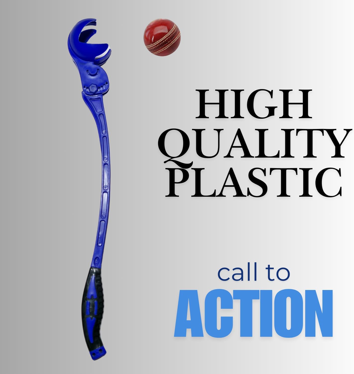 Blue Side Arm Ball Thrower for Cricket - Ball Thrower for Kids Cricket & Softball, Tennis Ball -Blue Cricket Side Arm Ball Thrower Stick for Speed, Practice, & Training.