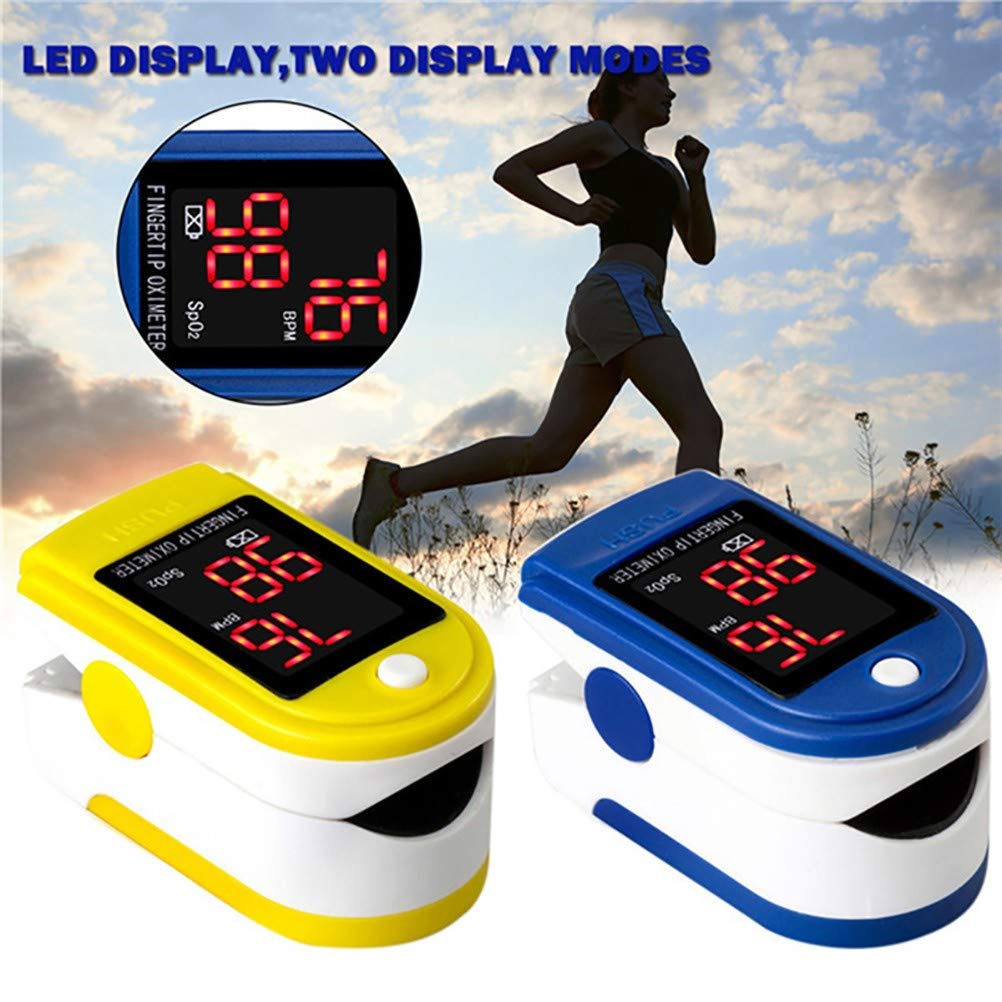 Pulsossimetro da Dito,Portatile Saturimetro con Display LED Ossigeno Saturimetro Monitoraggio Cardiofrequenza per Saturazione di Ossigeno e Frequenza del Polso