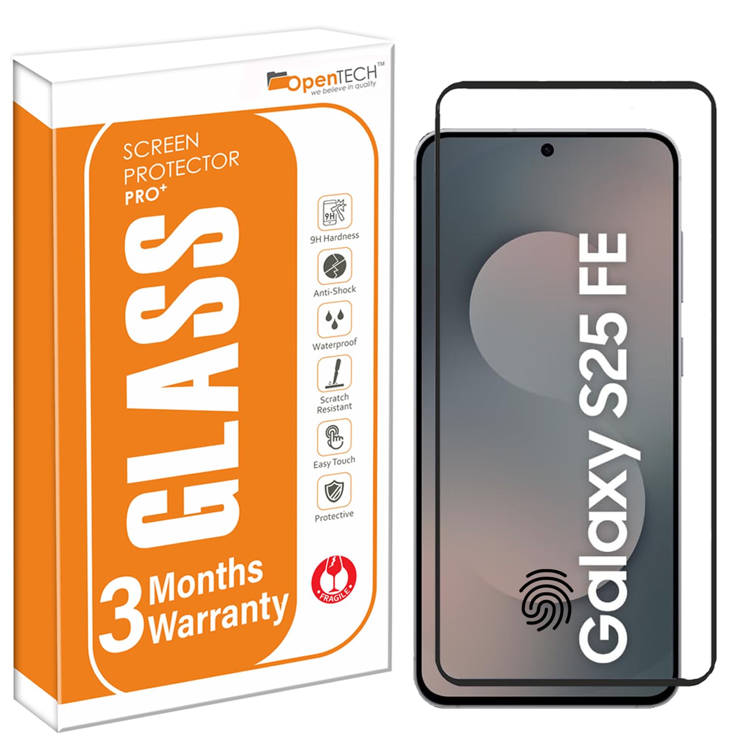 OpenTech® Military-Grade Gorilla Tempered Glass Screen Protector Compatible for Samsung Galaxy S25 FE 5G with Edge to Edge Coverage - Case Friendly, Anti-scratch and Bubble free installation kit-image-39