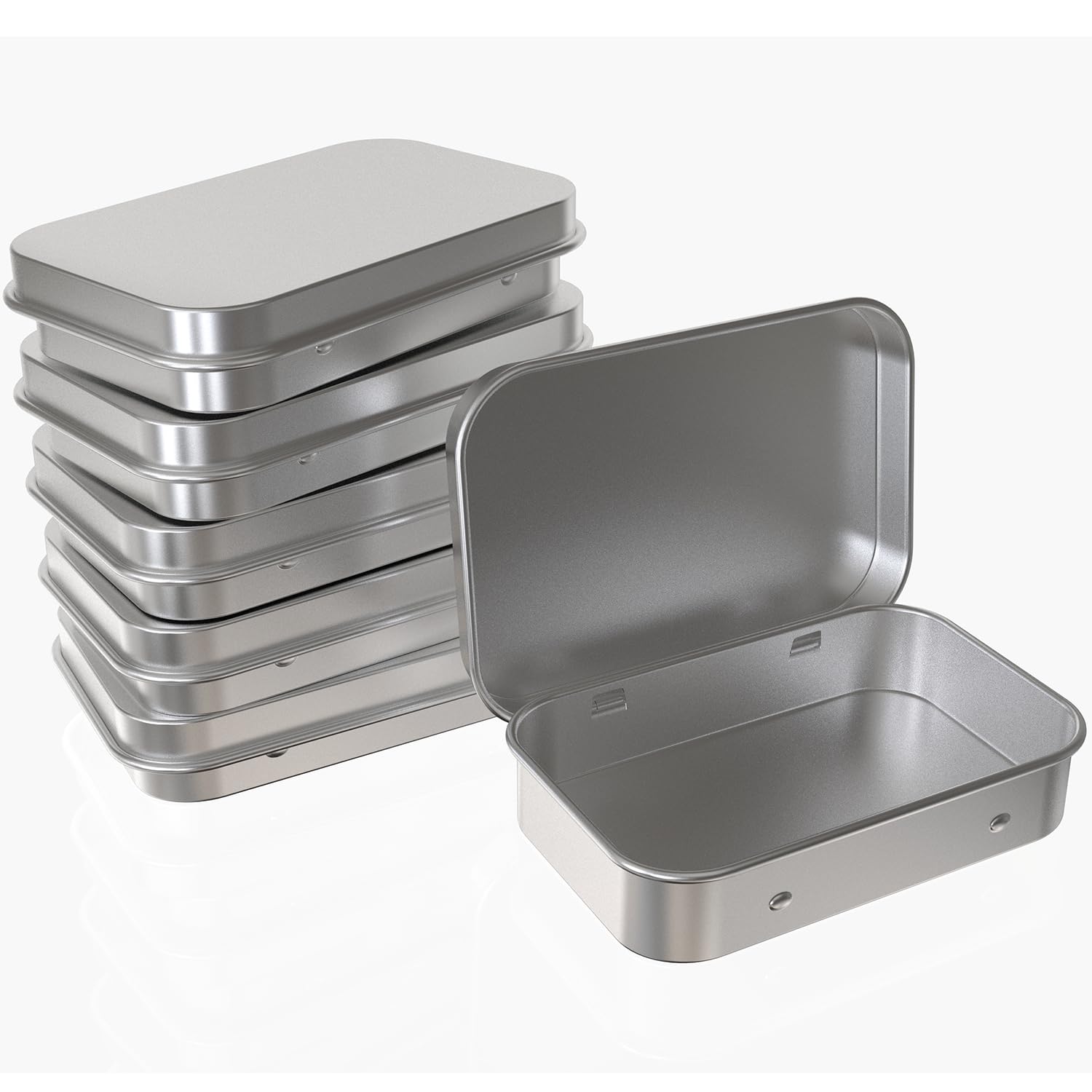 Hulless 9,5 x 6,2 x 2 cm (6) Metall oben mit Scharnier Dose Box