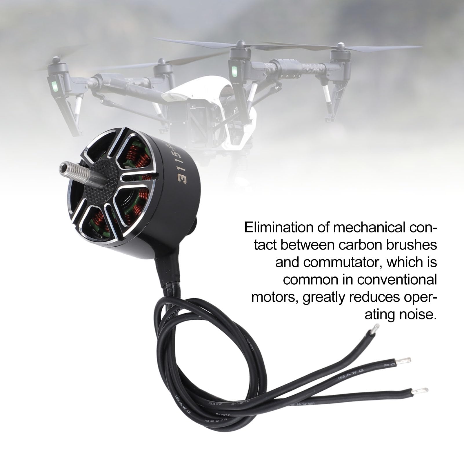Motor Sin Escobillas para Drones RC, Motor Eléctrico Sin Escobillas RC de Bajo Ruido 3115 900KV para Drones de 9 10 11 Pulgadas