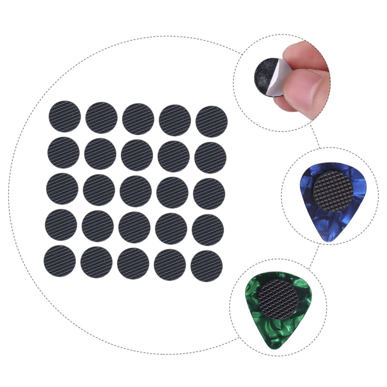 ifundom 200piezas Grips De Goma Autoadhesivos Para Púas De Guitarra Accesorios Prácticos Para Guitarristas Antideslizantes y Perfectos Para Eléctricas y Ukuleles