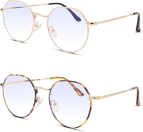 Pro Acme Gafas redondas de moda Metal Clear Lens Frame Vintage Unisex Gafas 53MM