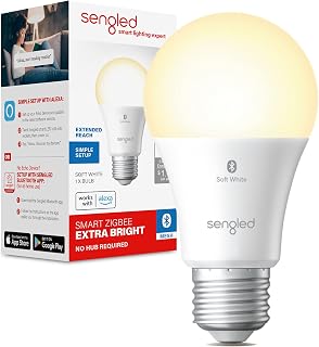 Sengled Alexa Light Bulb, Smart Light Bulbs That Work With Alexa Only, Smart Light Bulb Bluetooth Mesh, A19 2700K Dimmable LED Bulb, 1500 LM(100W Equivalent), High Brightness, No Hub Required, 1 Pack
