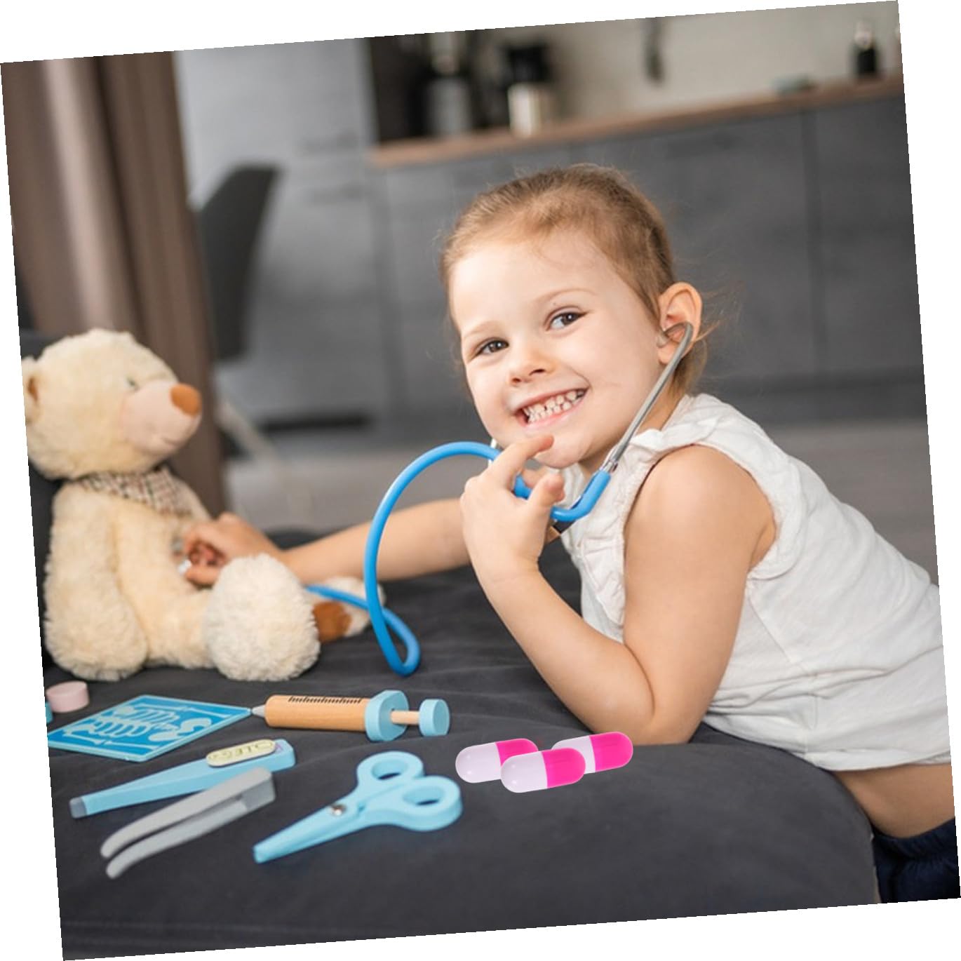 Alasum Giocattolo Medico Capsule per 1-3 Anni Set da 30 Pezzi Rosa, Giocattoli di Finzione Educativa per Piccoli Dottori, Stimola Abilità Pratiche e Gioco di Ruolo per Piccoli