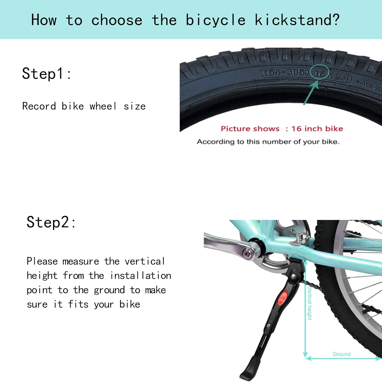 Kickstand For Kids Bike SEISSO Aluminum Bike Kickstand