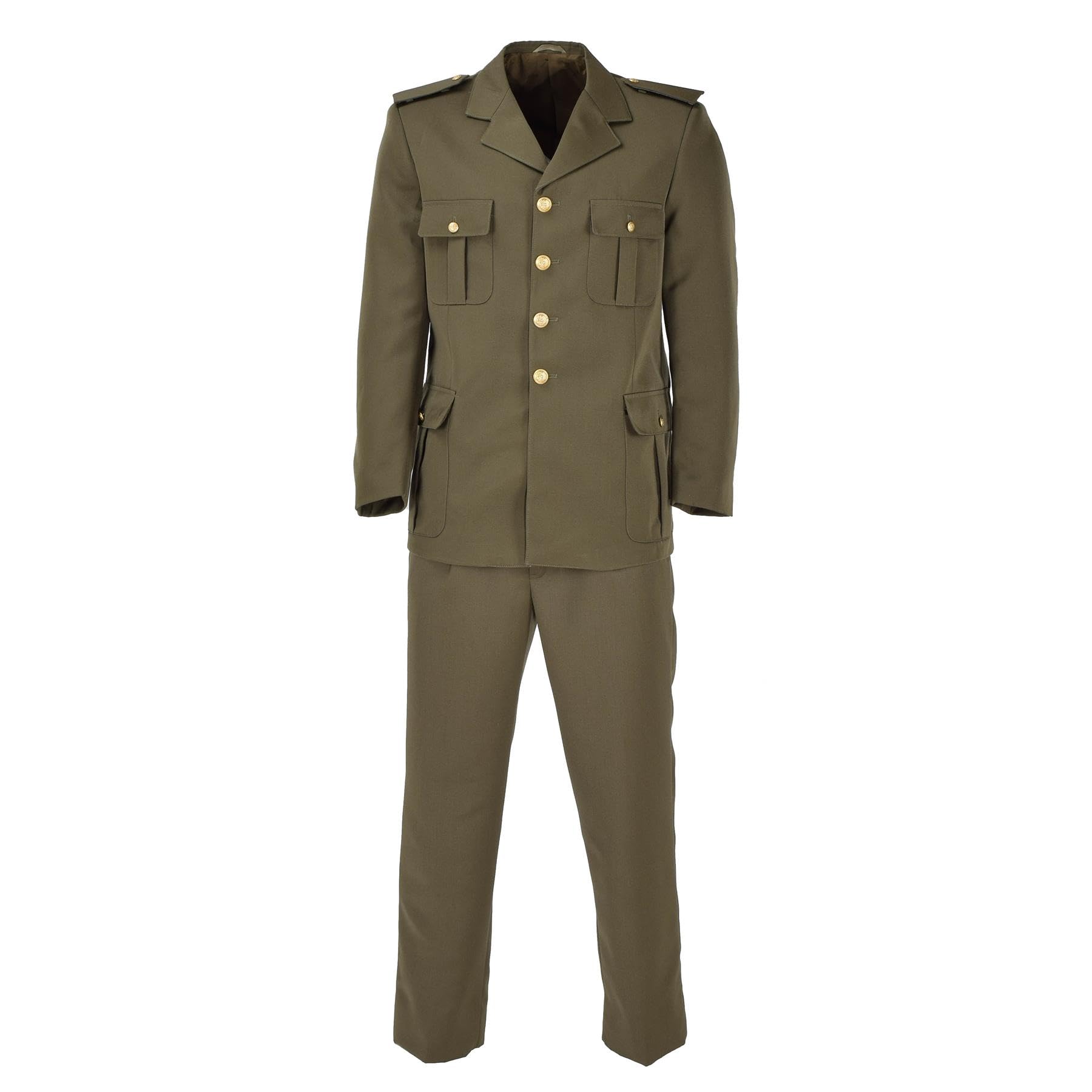 Pantalons militaires italiens originaux Verde Parade Uniforme Pantalon Vintage Marron