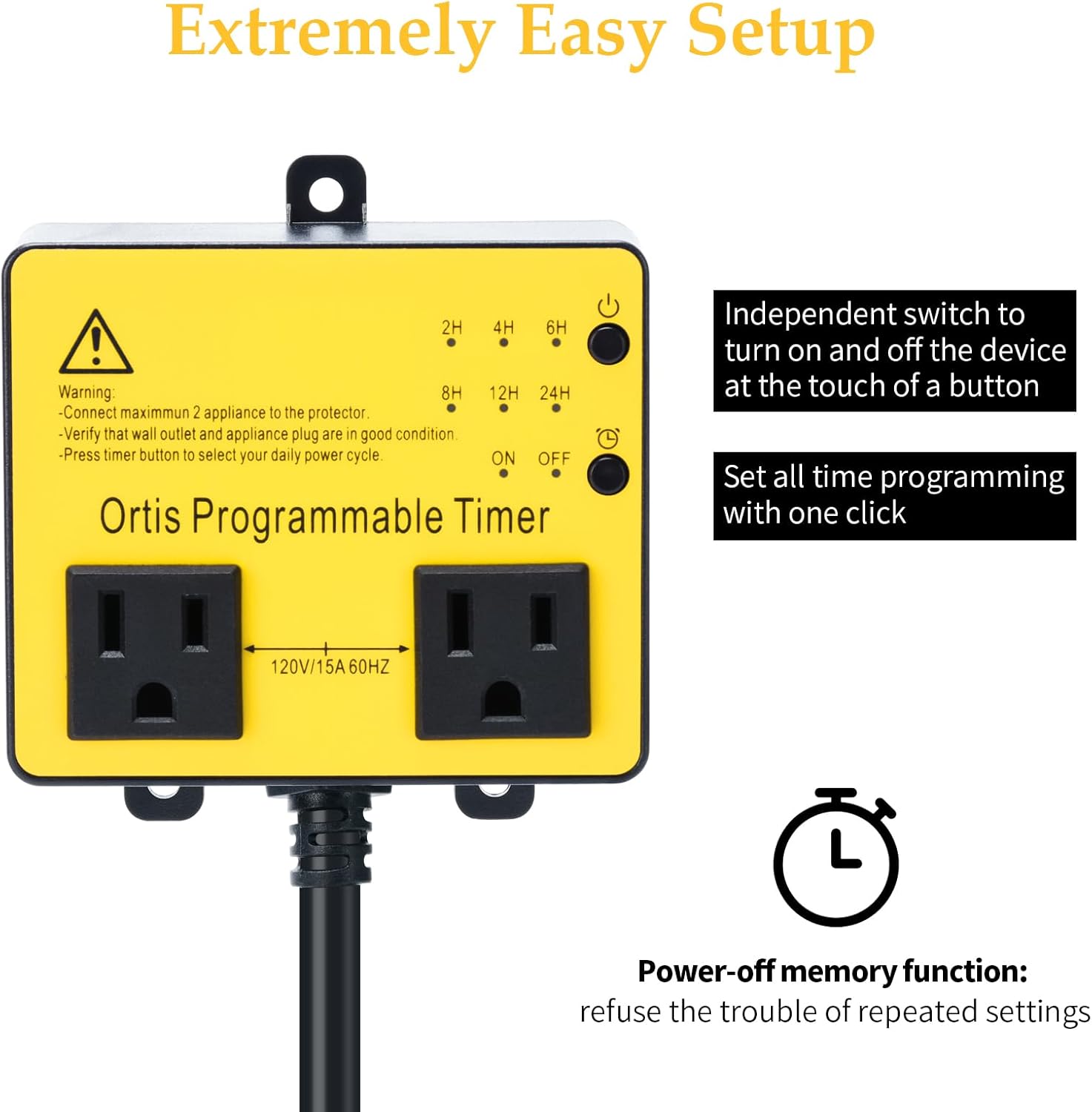 Above Ground Pool Timer, Ortis Smart Pool Timer with One-Button Operation, for Swimming Pools, Filters, Pumps, and Landscape Lights