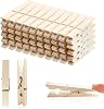 HAALII Wooden Clothes Pegs Clothes Pegs with Spring Natural Wood Rust-Resistant Clothes Pins Pins Pegs 50 Pieces 7.2 cm