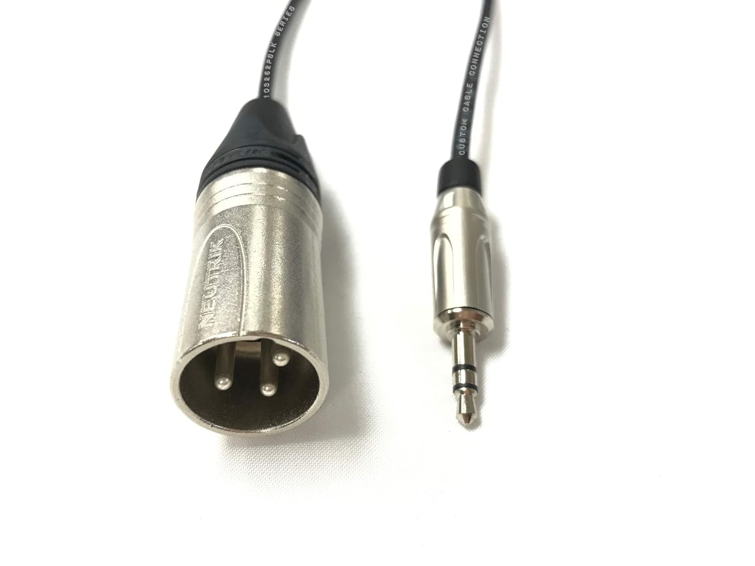 Custom Cable Connection 15 Foot XLR Male to 3.5mm (1/8 INCH) Male Balanced Stereo Plenum Cable