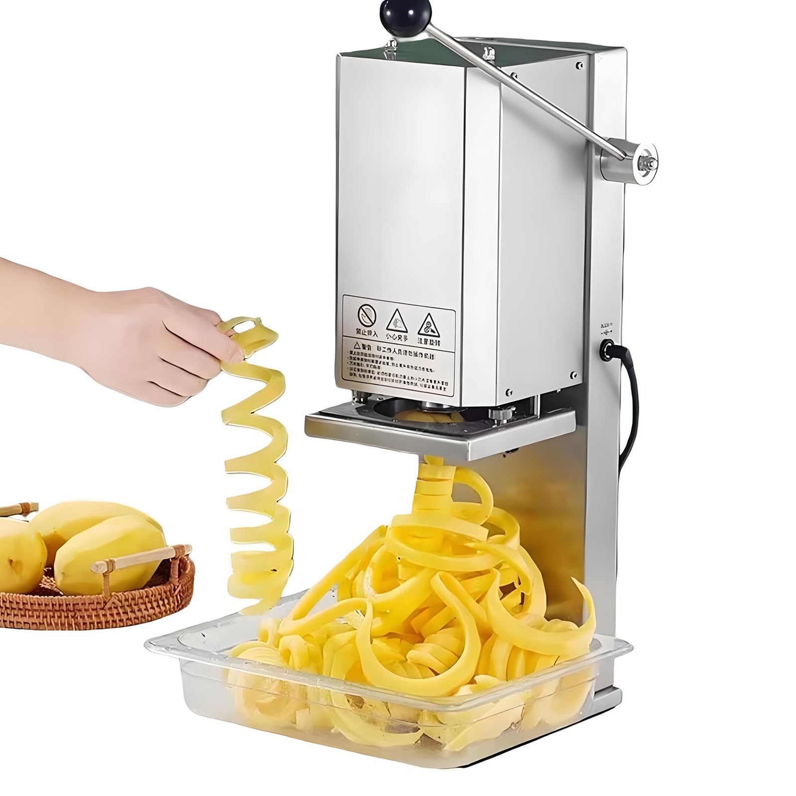 Coupe-frites électrique en acier inoxydable, épaisseur réglable de 3 à 10 mm, libération rapide, finition rapide en 5 secondes pour la cuisine à la maison et les collations