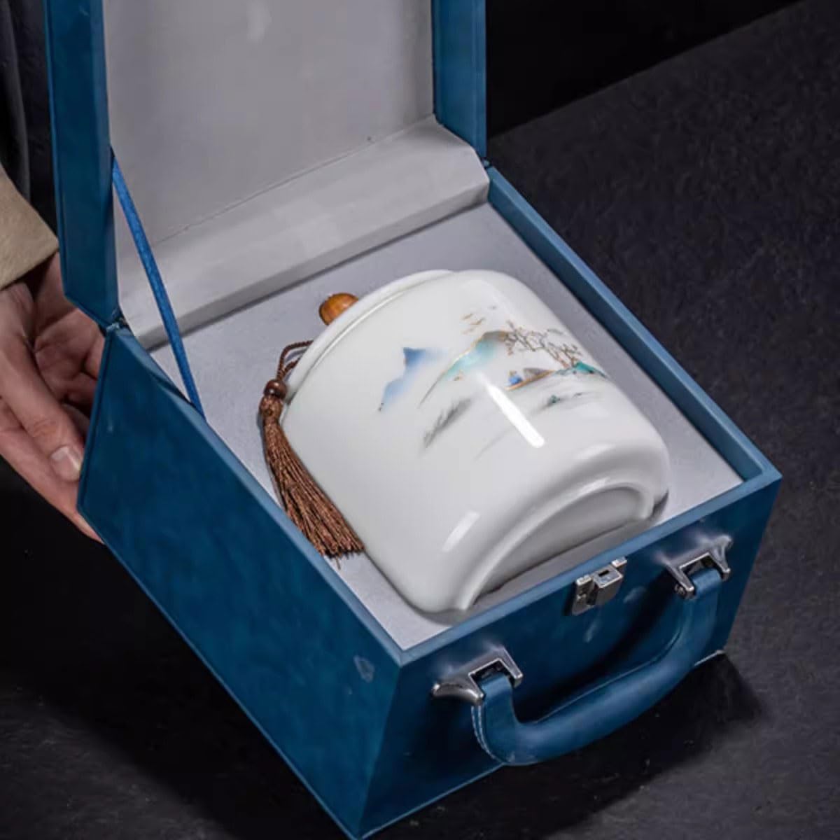 Przechowywanie herbaty Duży ceramiczny dzbanek na herbatę Biały porcelanowy szczelny słoik do przechowywania Słoik na herbatę Magazyn herbaty Luźna herbata liściasta Kanistry kuchenne