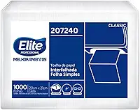 Elite Papel Toalha Interfolhado Folha Simples Com 1.000 Folhas
