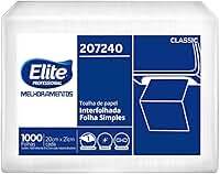 Elite Papel Toalha Interfolhado Folha Simples Com 1.000 Folhas