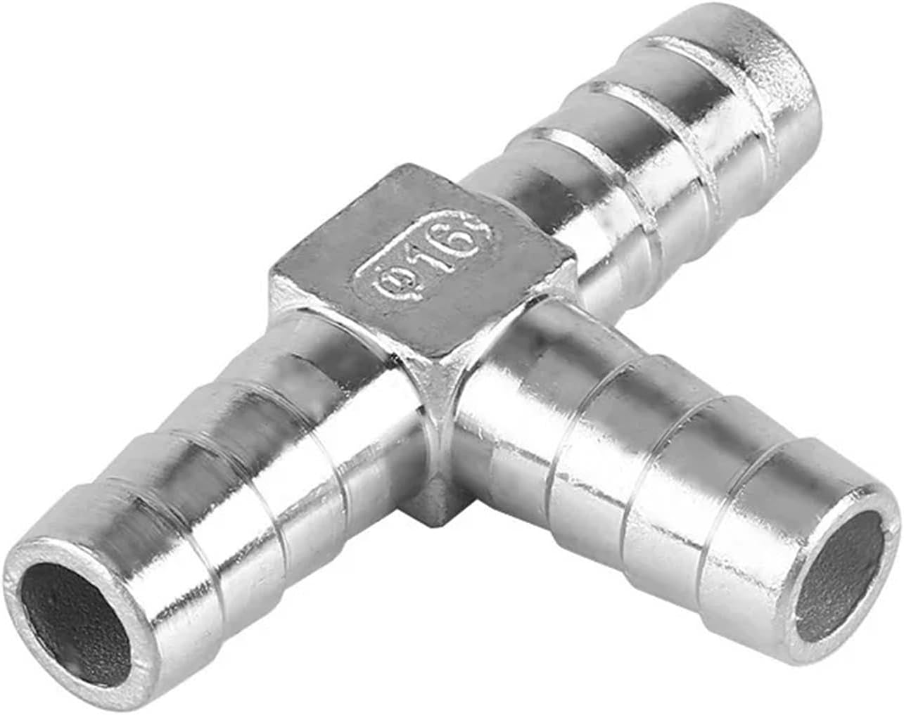 WHYLE Home & Brewing Hose Barb 304 Stainless Steel Tail Connectors 6mm 8mm 10mm 12mm T Y L Type 2 Way 3 Way Pipe Fitting Pagoda Tail Barb Connector Brewing Accessories(Cross Type,8mm)
