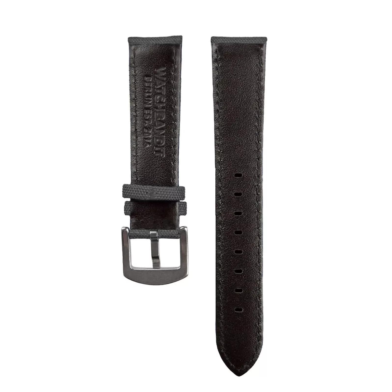 Cinturino in tela premium | 10 colori – 18, 19, 20, 21, 22 mm – Chiusura: argento spazzolato | Cordura, pelle | cinturino di ricambio