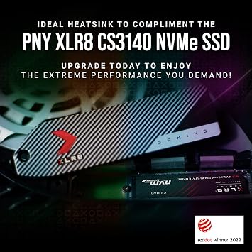 PNY XLR8 SSD Cover with Integrated Heatsink Designed to fit PS5TM (M22110PSVHS-XR-RB)