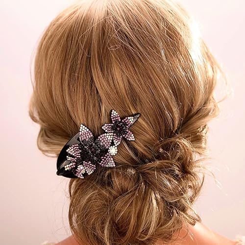 Aimimier Pinza para el cabello con incrustaciones de diamantes de imitación con gemas de cristal, accesorios para el cabello para novia, boda,