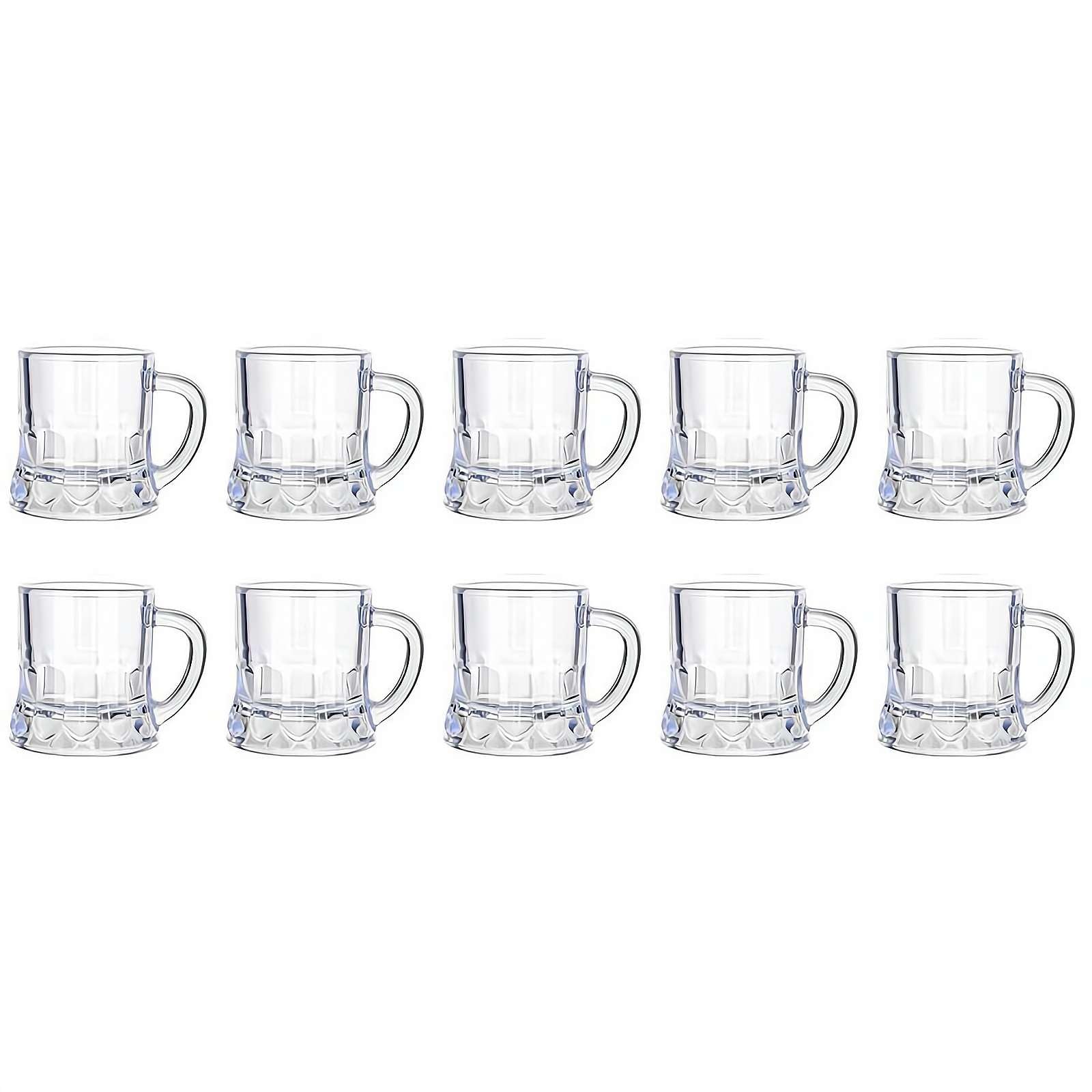 Amazon.co.jp: ミニビールジョッキ10個、ビール用ハンドル付き小型