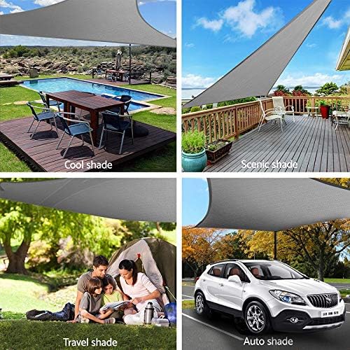 TALITARE Sun Shade Sail Rectangle, 6' x 10'Canopy Grey Cover for Patio Outdoor Backyard UV Block Shade Sail for Garden Playground