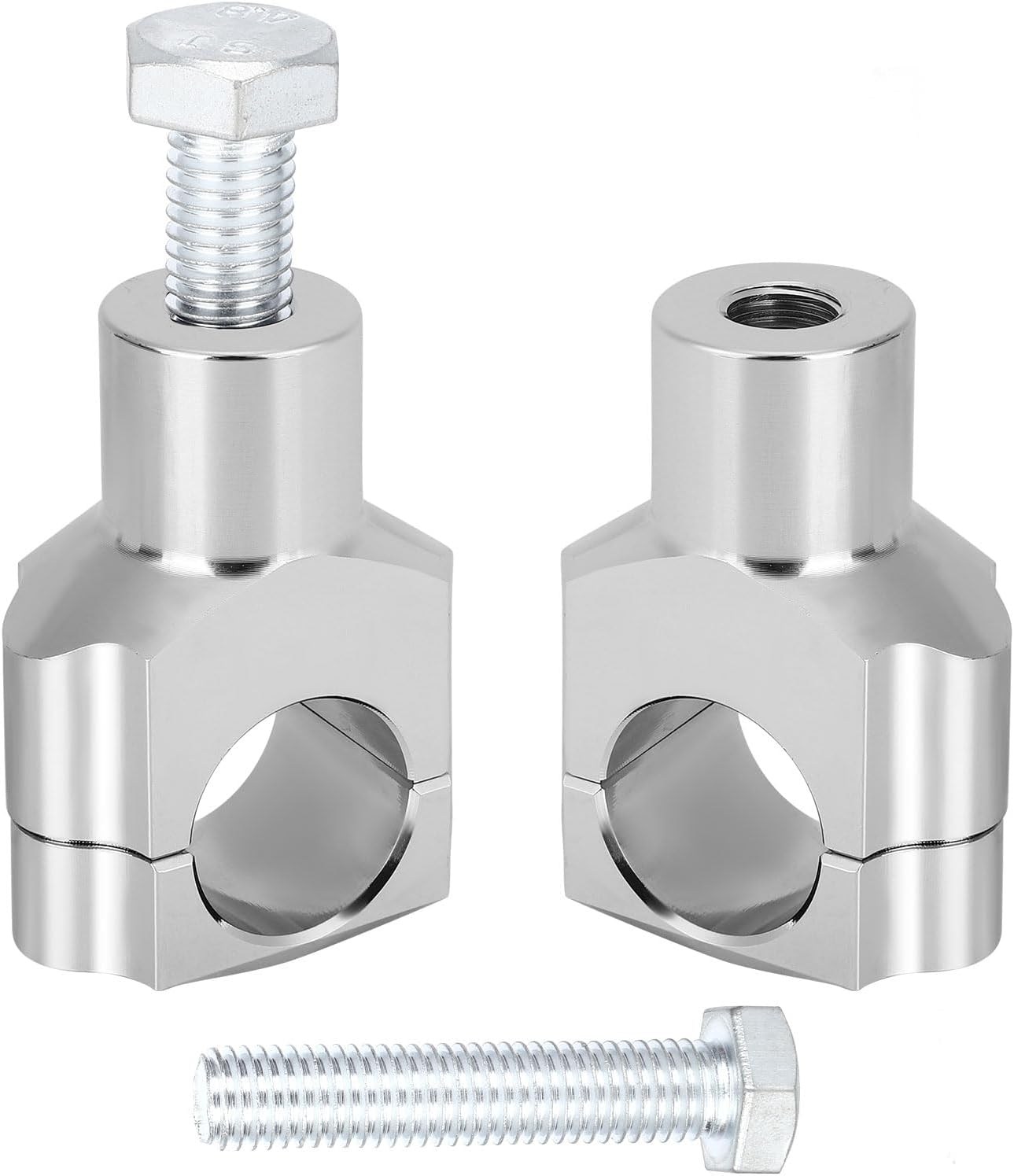 Motorcycle Handlebar Risers 1 Inch, Aluminum Alloy Motorcycle Risers, Compatible with Sportster Softail Dyna V-star Shadow, Universal Motorcycle Accessories, Silver