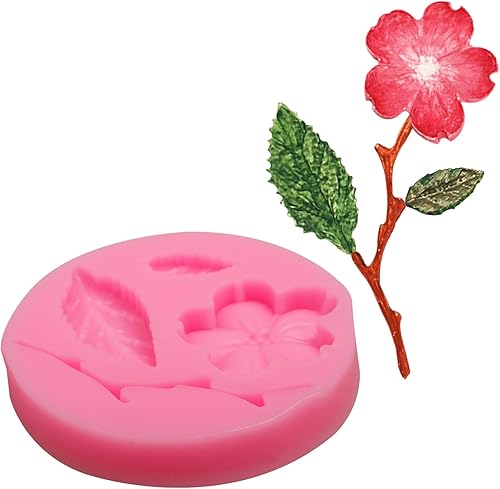 Miniatura 9 de Moldes en forma de flor de durazno, 4 unidades, moldes de silicona para decoración de pasteles, dulces, azúcar, cupcakes, pasteles, paletas,