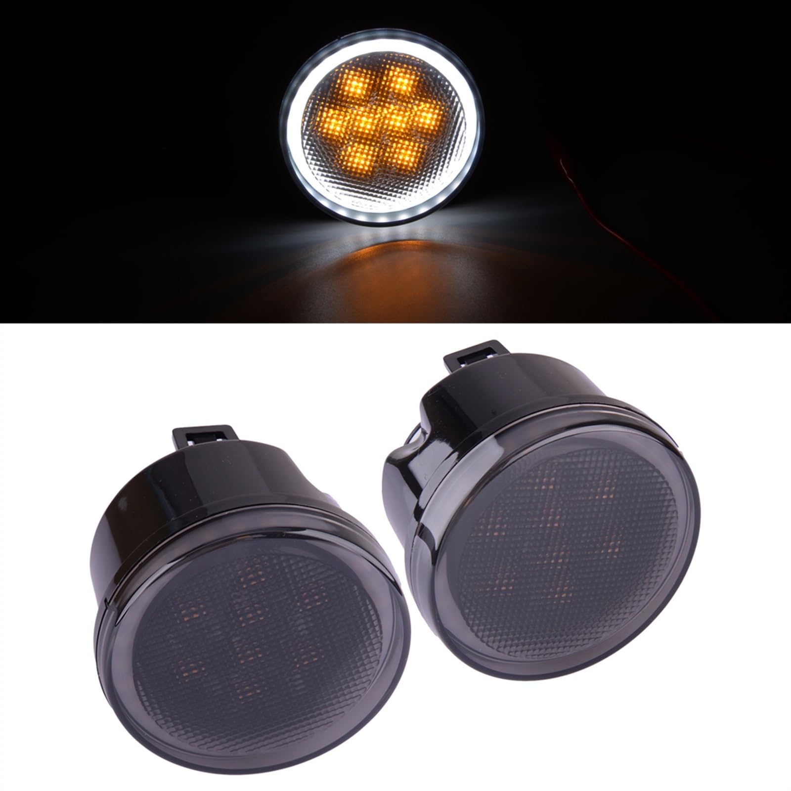 Compatible Con Jeep Para Wrangler Para Unlimited JK 2007-2015 2016 2017 2018 1 Par De Luces De Señal De Giro Delanteras Para Coche, Intermitentes Para Coche