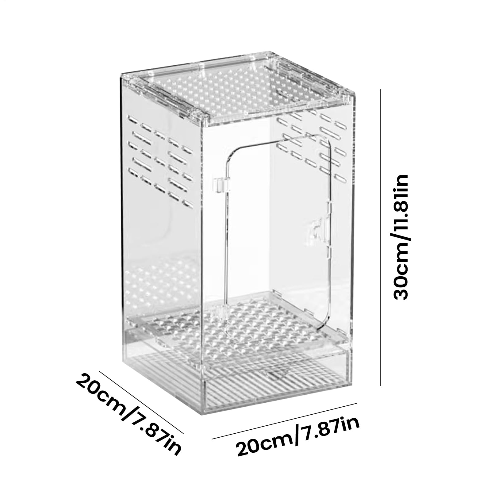 Terrarium dla modliszek | Terrarium akrylowe wentylowane dla gadów, habitat do karmienia modliszek - dla gekona, grilla, skorpiona, chrząszcza, gada, kraba, węża, ślimaka, żółwia