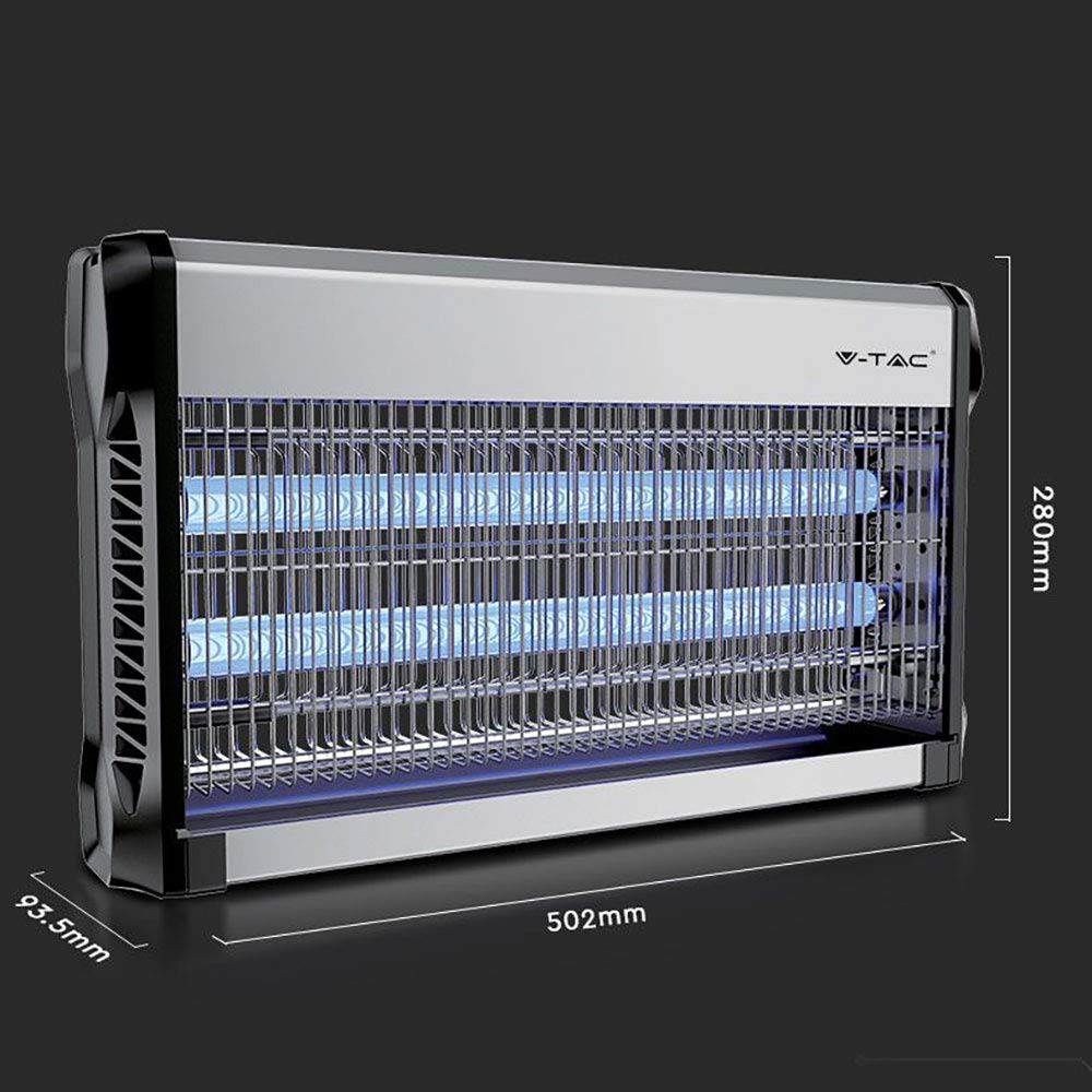 etc-shop Insektenvernichter Mückenschutz Elektrischer Insektenvernichter 100m2 Lock Effekt UV Strahlen, Moskitolampe, Aluminium, Schalter, LxBxH 50,2x9,35x28