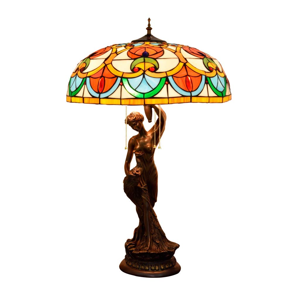 20-calowa lampa stołowa witrażowe biurko obok lampy wysokość 82 cale do salonu antyczne biurko obok sypialni z zestawami podstaw z żywicy w antycznym stylu