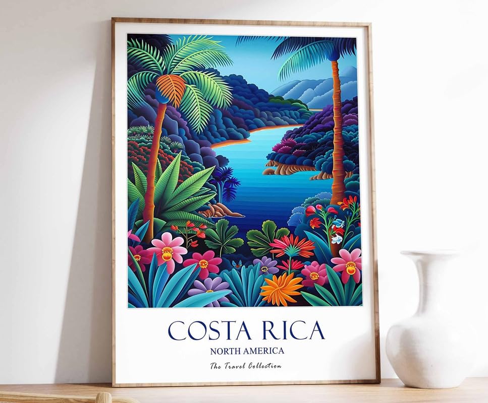 11 Costa Rica Poster Costa Rica Travel Print North America Travel Art Tropical Decor Floral Art Poster A4 - Wall Art Home Decor Movie Poster Canvas Film Cinema Retro Vintage Cult Classic Nostargic Sa