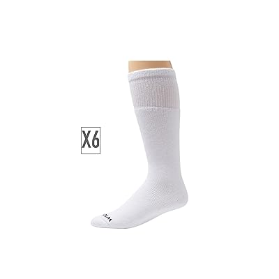 Wigwam S60 Tube 6 Pack Crew Cut Socks Shoes White, Polyester/Cotton