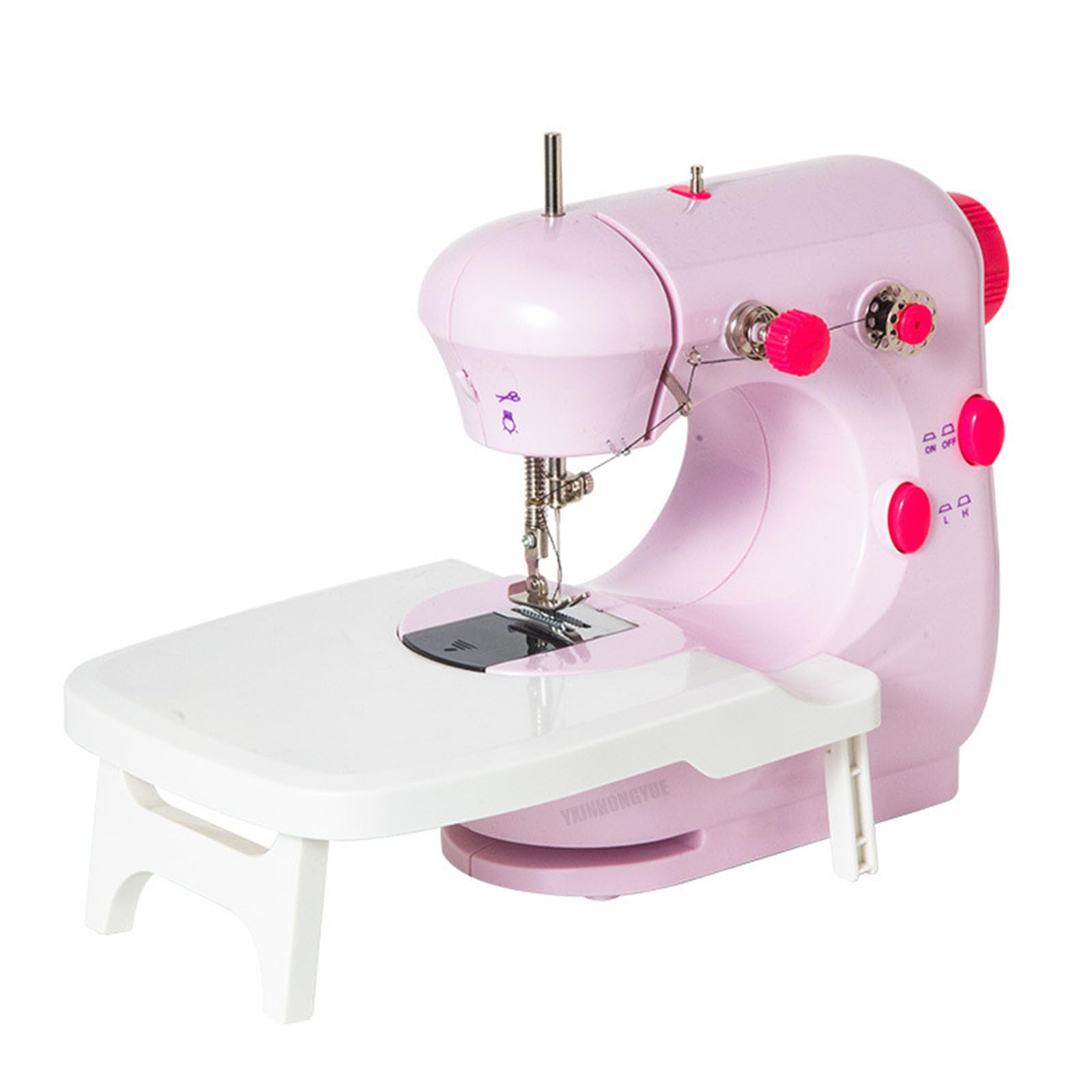 Pink,YXINHONGYUE Automatyczna ręczna mikro krawiecka, przenośna maszyna do szycia domowego DIY Dwie metody szycia bezpieczne i łatwe działanie odpowiednie dla wierzchołków, spodni i poduszek