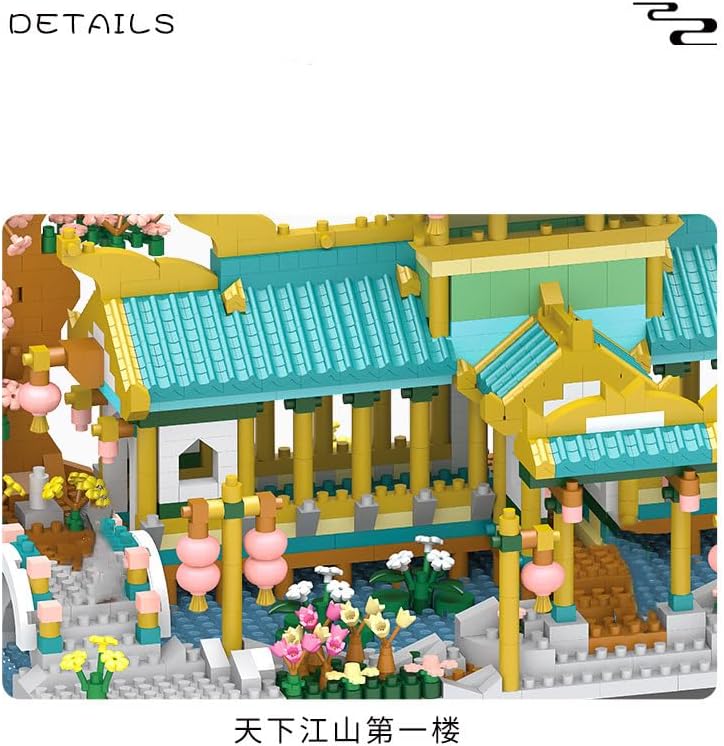 Miniatura 4 de Street View - Juego de modelos de ladrillos de pabellón de matrimonio, 2350 piezas DIY Chinese Classical Gardens of Suzhou y Sakura Tree Building