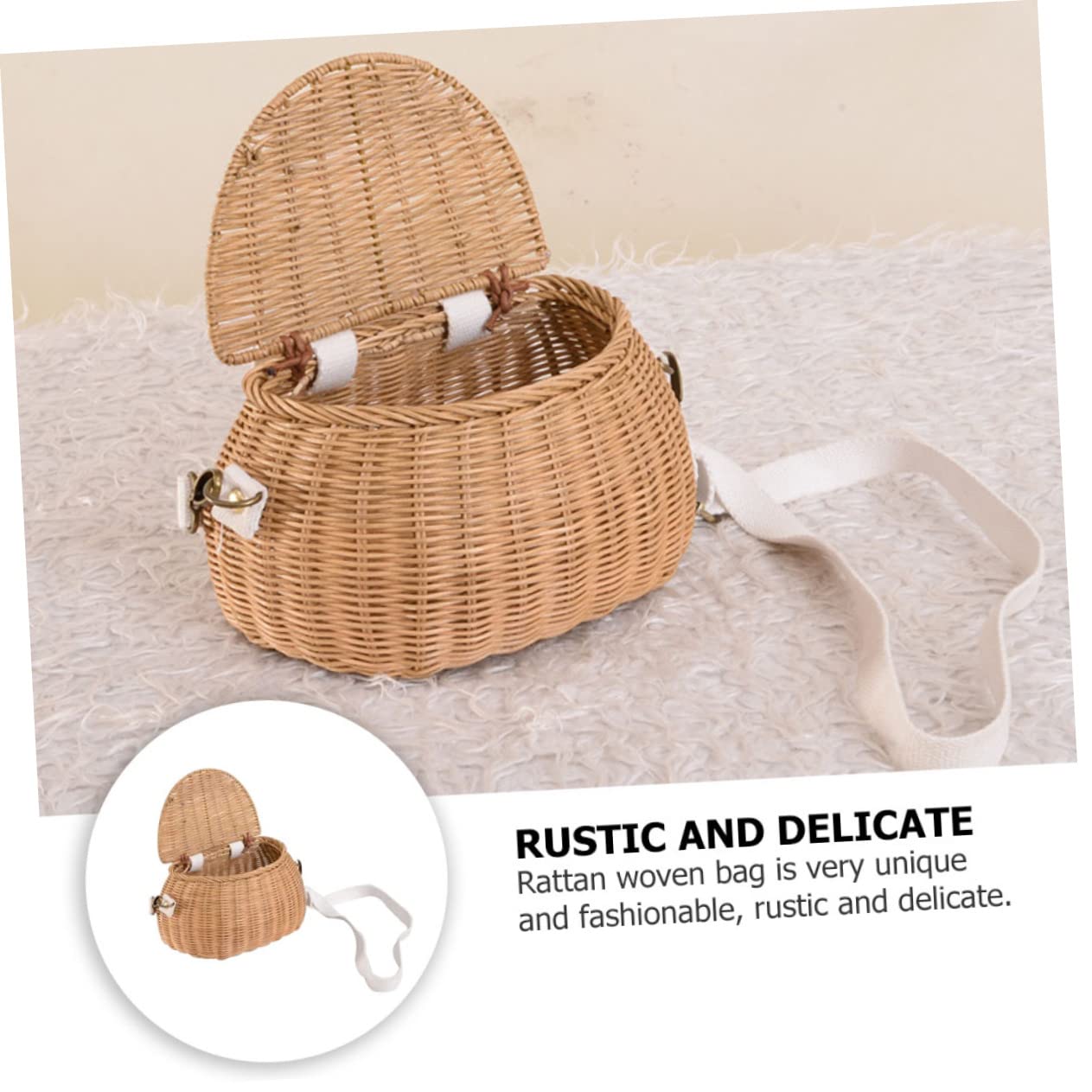 Beavorty 2 Piezas Bolso De Mimbre De Ratán Monederos para Mujer Bolso De Mano De Bolso Bandolera De Ratán Bolsa De para Mujer Bolso De Hombro De Mimbre Playa Balde Rota Viajar