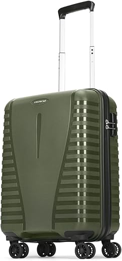 Aristocrat Polypropylene (PP) Airpro Cabin 55 Cm(Small) 8 Wheels Trolley Bags for Travel Hard Case Luggage,Lightweight Bag with Combination Lock & Robust Spinner Trolley with 7 Years Warranty (Green)