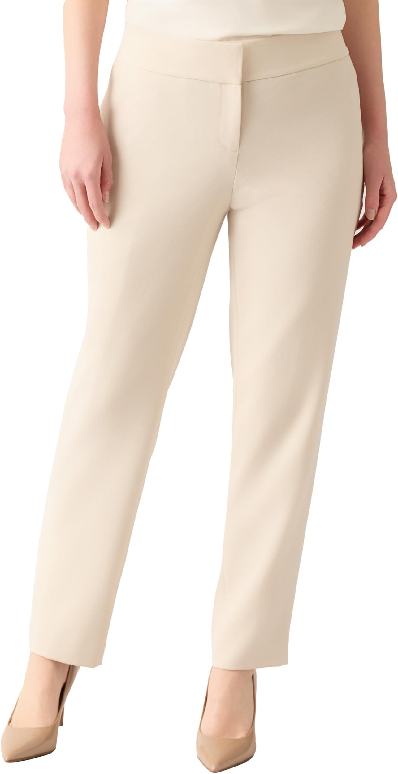 Women's Stretch Crepe Flat Front Slim Pant