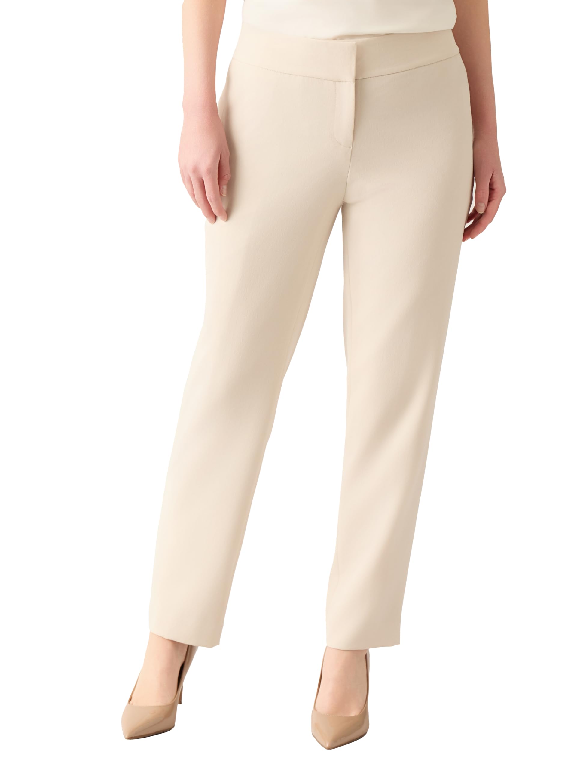 Kasper Womens Stretch Crepe Flat Front Slim Pant
