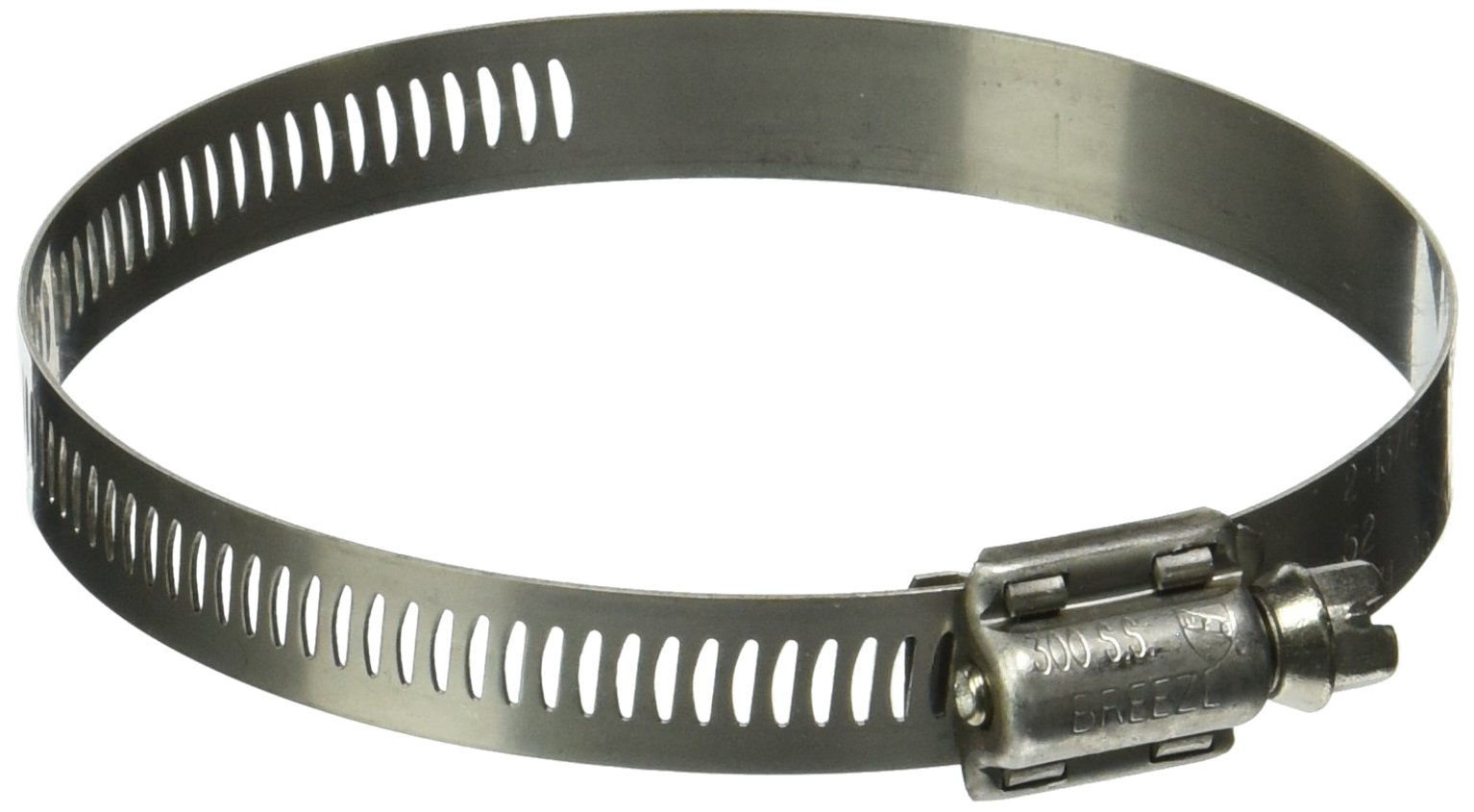 Breeze 63052H Marine Grade Power-Seal Stainless Steel Hose Clamp, Worm-Drive, SAE Size 52, 2-13/16