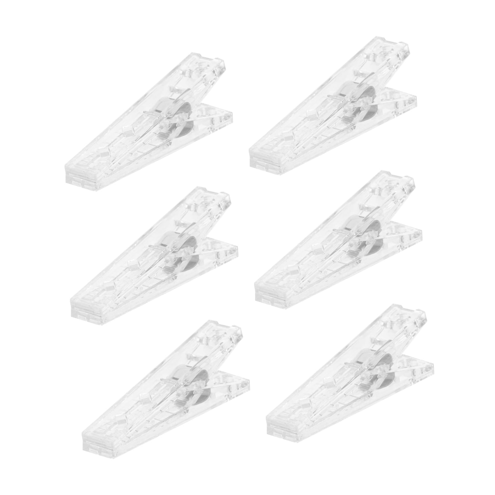 Veemoon 6 Pack DIY Quilting Clips Strong Spring Clamping White Transparent Plastic Sewing Photo Clamps Quilt Fixing