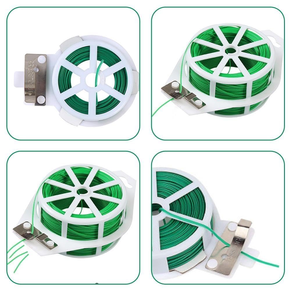 Lot De 2 Rouleaux De Lien Jardin Souple 5.5 M - Fil Vert PVC Réutilisable Pour Tuteurer Plantes - 3