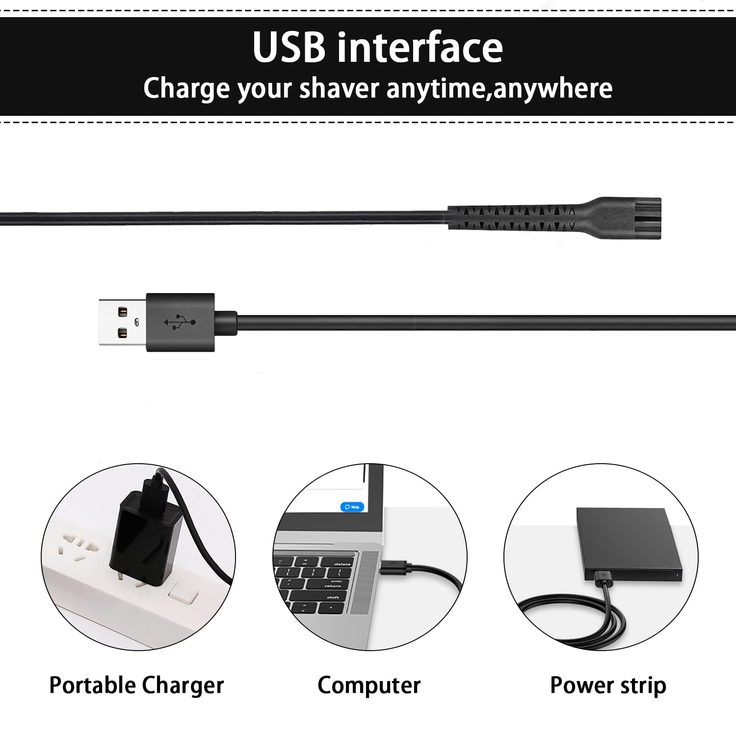 Amazon.co.jp: Anrom 交換用充電器コード USB Wahlクリッパー用 3.3 