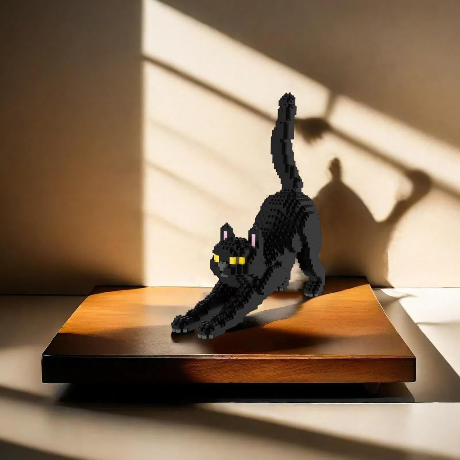 Larcele Cat Micro Building Blocks Animal Set, DIY Mini 3D Building Toy Bricks Kit,999 Pieces KLJM-05 (Black Cat)